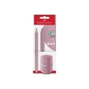 Teka Pencil + Eraser + Sharpener Grip Pink - Faber-Castell