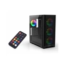 INCA EMG-15XB Gaming Midi Tower Computer Case with Side Window and RGB Lighting - Black