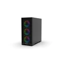 INCA EMG-15XB Gaming Midi Tower Computer Case with Side Window and RGB Lighting - Black
