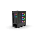 INCA EMG-15XB Gaming Midi Tower Computer Case with Side Window and RGB Lighting - Black