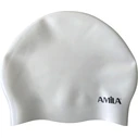 Σκουφάκι Κολύμβησης Amila Long Hair HQ Λευκό