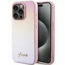 Guess GUHCP15XPSAIRSP Apple iPhone 15 Pro Max hardcase Saffiano Iridescent Script pink