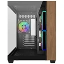Cooler Master Elite 481 Wood - Mini Tower Computer Case with Side Window & ARGB Lighting, Black