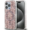 Guess GUHMP15XHGCUSTGP Apple iPhone 15 Pro Max hardcase IML GCube MagSafe pink