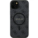 Guess GUHMS24SG4GFRK Samsung Galaxy S24 hardcase 4G Collection Leather Metal Logo MagSafe black