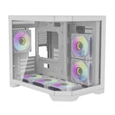 Darkflash FT418 Gaming Midi Tower Κουτί Υπολογιστή με Πλαϊνό Παράθυρο και RGB Φωτισμό Λευκό