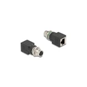 DELOCK M12 Adapter X-coded 8 Pin Female (Buchse) to RJ45 Female straight (MPN 60064)