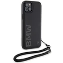 BMW BMHCP15S23RMRLK Apple iPhone 15 / 14 / 13 hardcase Signature Leather Wordmark Cord black