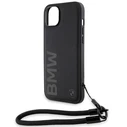 BMW BMHCP15S23RMRLK Apple iPhone 15 / 14 / 13 hardcase Signature Leather Wordmark Cord black