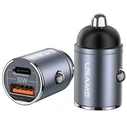 USAMS C38 USB-A, USB-C 30W PD Fast Charge car charger purple