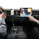 USAMS C41 2xUSB-C car charger with retractable cable PD 30W Fast Charge black