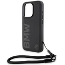 BMW BMHCP15X23RMRLK Apple iPhone 15 Pro Max hardcase Signature Leather Wordmark Cord black
