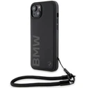 BMW BMHCP15M23RMRLK Apple iPhone 15 Plus / 14 Plus hardcase Signature Leather Wordmark Cord black