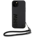 BMW BMHCP15M23RMRLK Apple iPhone 15 Plus / 14 Plus hardcase Signature Leather Wordmark Cord black