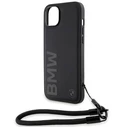 BMW BMHCP15M23RMRLK Apple iPhone 15 Plus / 14 Plus hardcase Signature Leather Wordmark Cord black