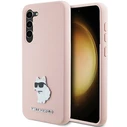 Karl Lagerfeld KLHCS23MSMHCNPP Samsung Galaxy S23+ Plus Silicone Choupette Metal Pin pink