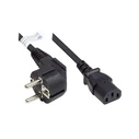 Good Connections Angled Schutzkontakt (Type E+F) to IEC C13 Power Cable, 1 m, Black