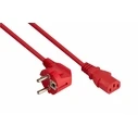 kabelmeister Schuko (90° angled) to IEC C13 power cable, red, 0.5 m