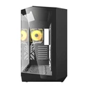 Darkflash DY470 (+fans) Gaming Midi Tower Κουτί Υπολογιστή με Πλαϊνό Παράθυρο και RGB Φωτισμό Μαύρο