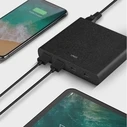 UNIQ Wall charger HUB Surge 90W charcoal black 2xUSB Quick Charge 3.0 + 2xUSB-C PD 3.0 (LITHOS Collective)