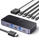 KVM UGREEN CM664 switch 3xUSB-A,2xUSB-B,2xUSB-C,3xHDMI,micro USB black