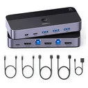 KVM UGREEN CM664 switch 3xUSB-A,2xUSB-B,2xUSB-C,3xHDMI,micro USB black