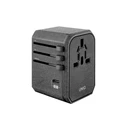 UNIQ Wall charger Voyage World Adapter 33W + 2xUSB + PD 18W + QC 3.0 charcoal grey (LITHOS Collective)