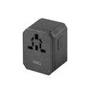UNIQ Wall charger Voyage World Adapter 33W + 2xUSB + PD 18W + QC 3.0 charcoal grey (LITHOS Collective)