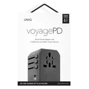 UNIQ Wall charger Voyage World Adapter 33W + 2xUSB + PD 18W + QC 3.0 charcoal grey (LITHOS Collective)