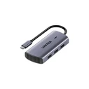 Unitek USB-C Docking Station 6σε1 Γκρι (D1113CGY01) - 3x USB-A, HDMI 4K@30Hz, RJ45, PD 100W