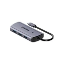 Unitek USB-C Docking Station 6σε1 Γκρι (D1113CGY01) - 3x USB-A, HDMI 4K@30Hz, RJ45, PD 100W
