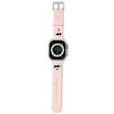 Strap Karl Lagerfeld KLAWLSLKCNP Apple Watch 4/5/6/7/8/9/SE/Ultra 42/44/45/49mm strap 3D Rubber Karl&Choupette Heads pink