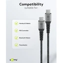 Goobay Braided USB 2.0 Cable USB-C male - USB-C 60W PD Γκρι 0.5m 49301