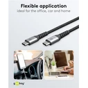 GOOBAY USB-C Cable 49303 — 2m, 60W, 480Mbps, Braided (Black)