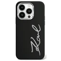 Karl Lagerfeld KLHCP15LSCMSMVK Apple iPhone 15 Pro hardcase Silicone Metal Script Logo black