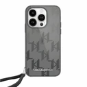 Karl Lagerfeld KLHCP15LHKDPNSK Apple iPhone 15 Pro hardcase IML Mono KL Pattern & Cord black