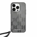 Karl Lagerfeld KLHCP15SHKDPNSK Apple iPhone 15 / 14 / 13 hardcase IML Mono KL Pattern & Cord black