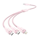 Vention πλεγμένο καλώδιο USB σε Lightning / Type-C / micro USB 2A Ροζ 1,5μ (CTPPG)