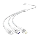 Vention πλεκτό καλώδιο USB σε Lightning / Type-C / micro USB 2A 1.5m λευκό (CTRWG)