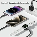 AWEI W23 cable 2in1 USB-C 100W / Lightning 10W / Watch 2.5W black