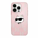 Karl Lagerfeld KLHCP14LHKLPCHP Apple iPhone 14 Pro hardcase IML Choupette Head & Monogram pink