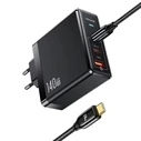 USAMS US-CC168 wall charger USB-A, 2xUSB-C T52 PD 140W Fast Charging + USB-C / USB-C cable 240W black
