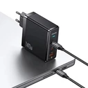 USAMS US-CC168 wall charger USB-A, 2xUSB-C T52 PD 140W Fast Charging + USB-C / USB-C cable 240W black