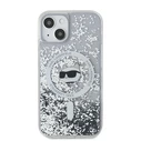 Karl Lagerfeld KLHMP12MLGCHSGH Apple iPhone 12 / 12 Pro hardcase Liquid Glitter Choupette Head Magsafe transparent