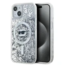Karl Lagerfeld KLHMP15MLGCHSGH Apple iPhone 15 Plus / 14 Plus hardcase Liquid Glitter Choupette Head Magsafe transparent