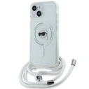 Karl Lagerfeld KLHMP15SHCKHNT Apple iPhone 15 / 14 / 13 hardcase Crossbody IML Karl Head Magsafe transparent