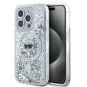 Karl Lagerfeld KLHMP15XLGKISGH Apple iPhone 15 Pro Max hardcase Liquid Glitter Karl Head Magsafe transparent