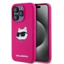 Karl Lagerfeld KLHMP15XSCHPPLF Apple iPhone 15 Pro Max hardcase Silicone Choupette Head MagSafe fuschia