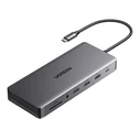 UGREEN CM681 hub USB-C / 4xUSB-A, 2xHDMI, DP, RJ45, SD/TF, AUX, USB-C PD 100W grey