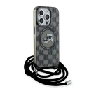 Karl Lagerfeld KLHMP15LHCKCKLCK Apple iPhone 15 Pro hardcase IML Crossbody Monogram Karl & Choupette Head MagSafe black